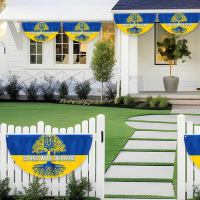 Stand With Ukraine Non-Pleated Fan flag