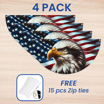 Patriotic Eagle American Non-Pleated Fan Flag 3-Day Shipping