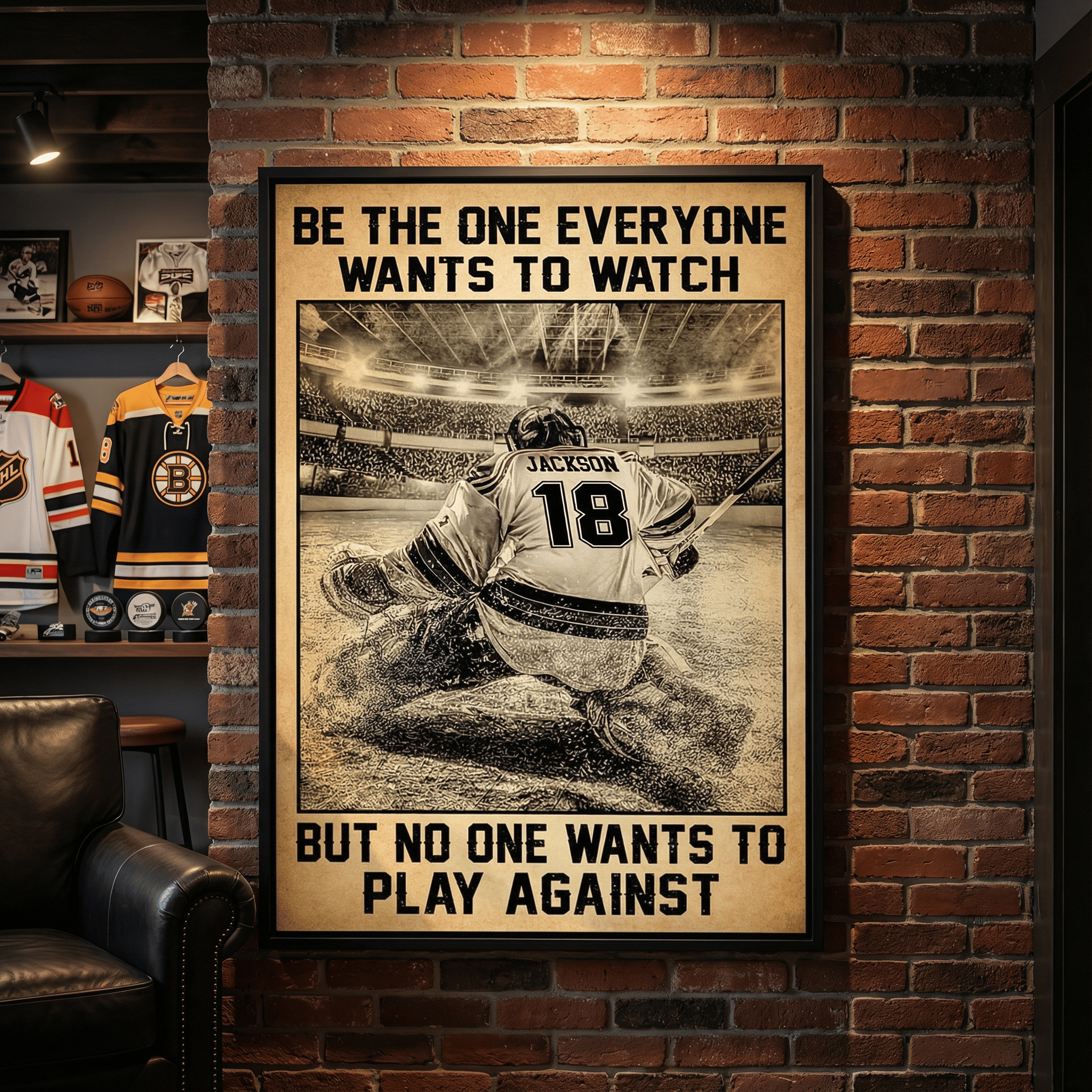 Be The One Everyone Wants To Watch - Personalized Hockey Canvas