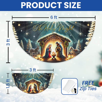 Christmas Nativity Of Jesus Christ Holy Night Non-Pleated Fan Flag  3-Day Shipping