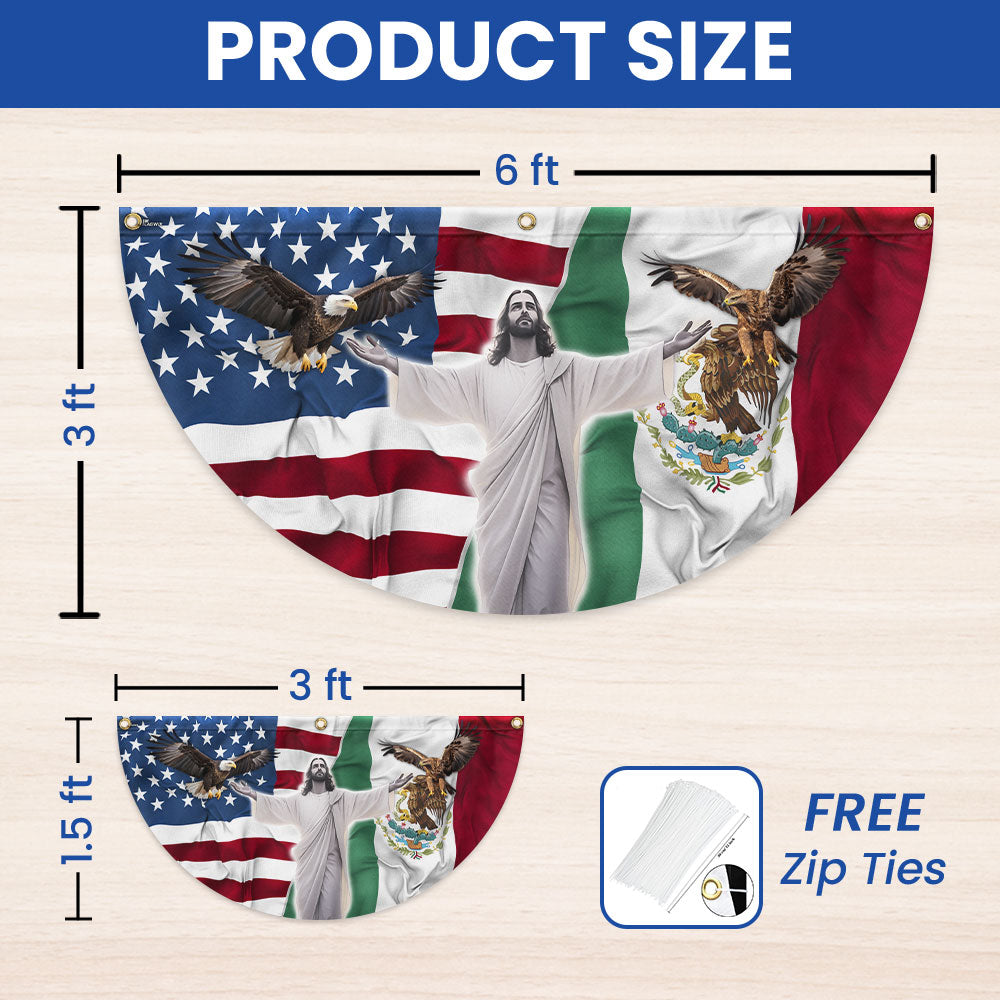Mexican American Jesus Non-Pleated Fan Flag