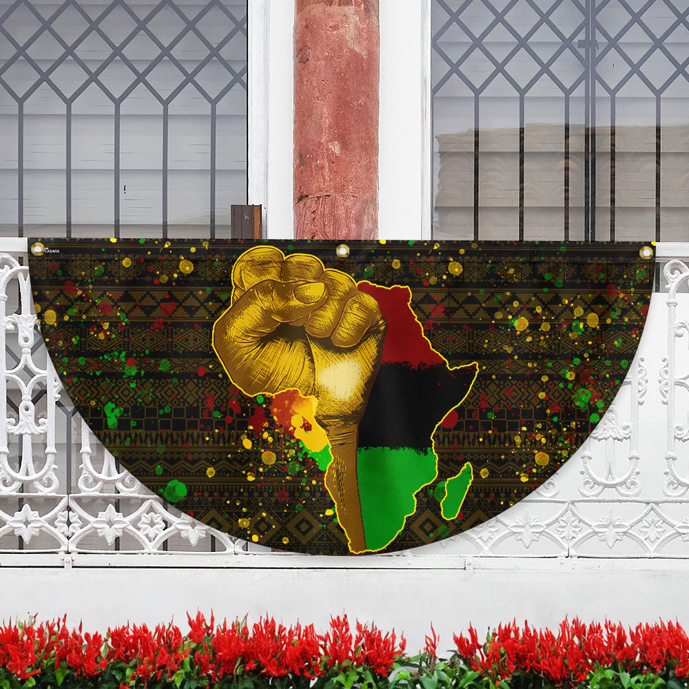 Proud African American Non-Pleated Fan Flag