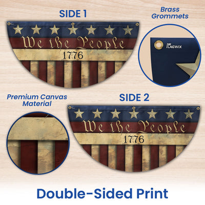Flagwix American Flag - We The People 1776 Non-Pleated Fan Flag