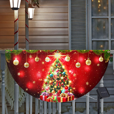 Christmas Tree Festive Holiday Solar LED Fan Flag