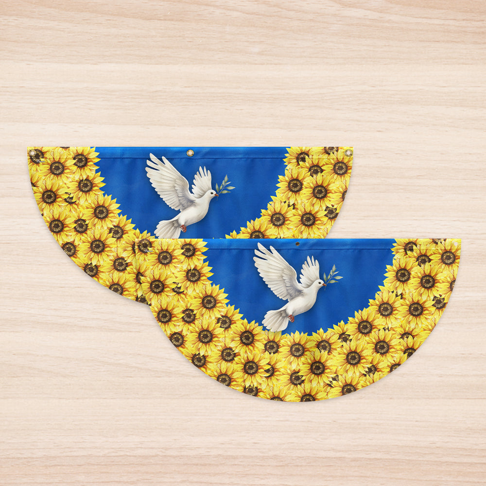 Peace For Ukraine Stand With Ukraine Non-Pleated Fan Flag