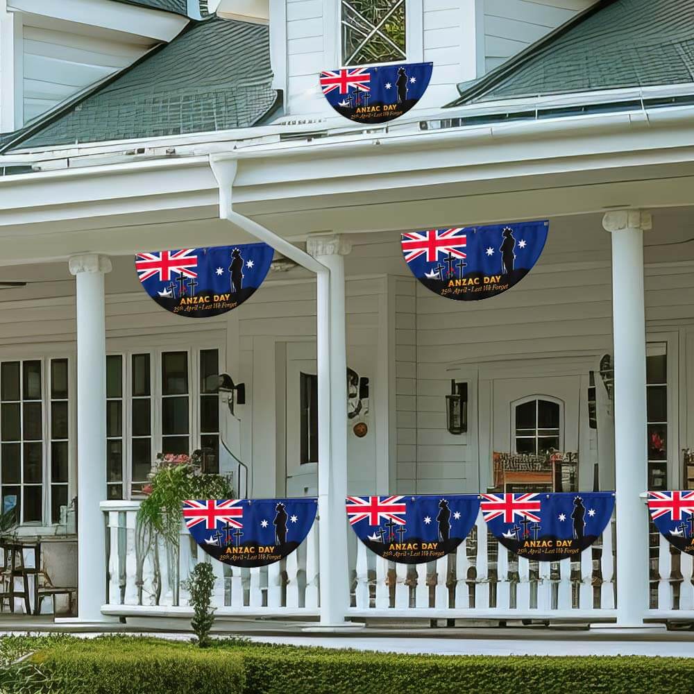 Anzac Day Australia 25th April Lest We Forget Non-Pleated Fan Flag