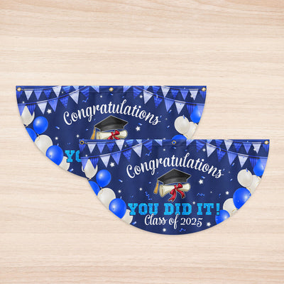 Congratulations You Did It, Happy Graduation 2025 Non-Pleated Fan Flag