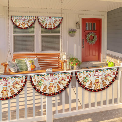 Gingerbread Christmas Non-Pleated Fan Flag