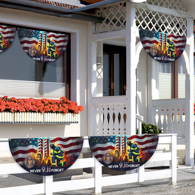 Patriot Day 911 Never Forget Firefighter Twin Tower American Non-Pleated Fan Flag