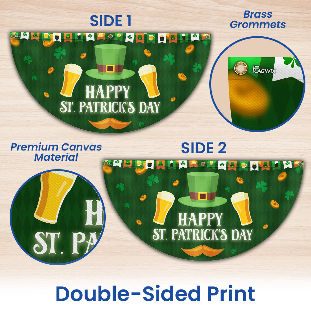 Happy St. Patrick's Day Non-Pleated Fan Flag