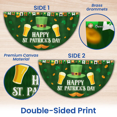 Happy St. Patrick's Day Non-Pleated Fan Flag