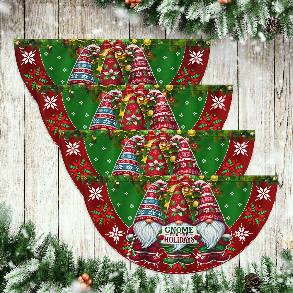 Gnomes Christmas Gnome For The Holidays Non-Pleated Fan Flag