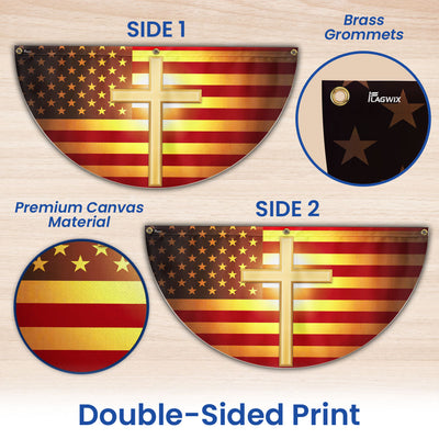 Faith Of Jesus Christian Cross Non-Pleated Fan Flag