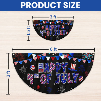 Flagwix American Flag - Happy 4th Of july Non-Pleated Fan Flag