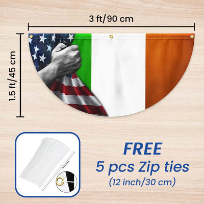 Irish American St Patrick's Day Non-Pleated Fan Flag