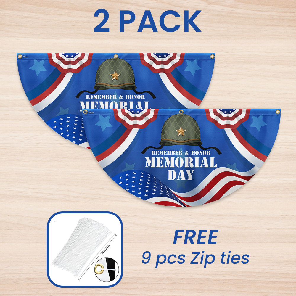 Veterans Day Memorial Day American Non Pleated Fan Flag