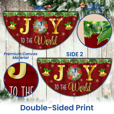 Joy to the World Christmas Fan Flag - Non-Pleated Holiday Décor & Gift