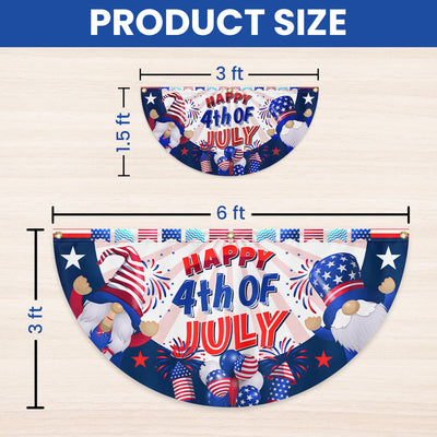 Flagwix American Flag - Happy 4th Of july Independence Day Gnomes Non-Pleated Fan Flag