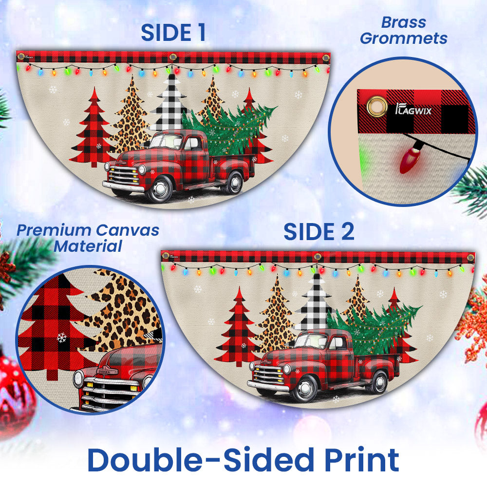 Christmas It's The Most Wonderful Time Of The Year Pickup Truck Non-Pleated Fan Flag