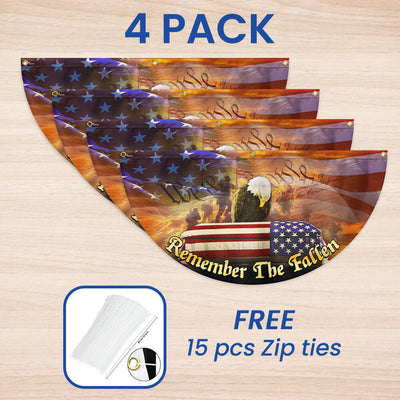 Veterans Day Flag Remember the Fallen Honoring All Who Served Non-Pleated Fan Flag 3-Day Shipping