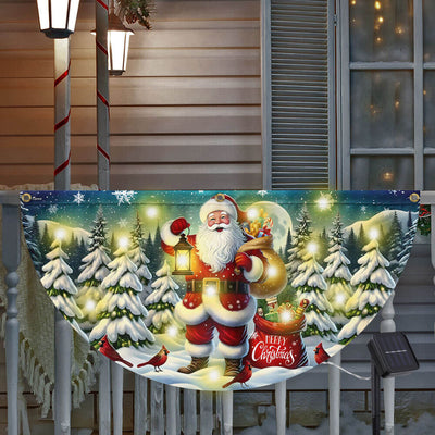 Merry Christmas Santa Claus Christmas Solar LED Fan Flag