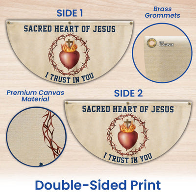 Sacred Heart Of Jesus I Trust In You Catholic Christian Non-Pleated Fan Flag