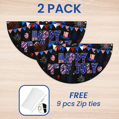 Flagwix American Flag - Happy 4th Of july Non-Pleated Fan Flag