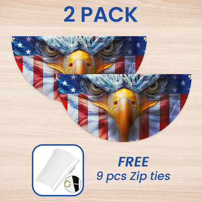 Flagwix American Flag - Happy 4th of july, Patriotic Eagle American Non-Pleated Fan Flag