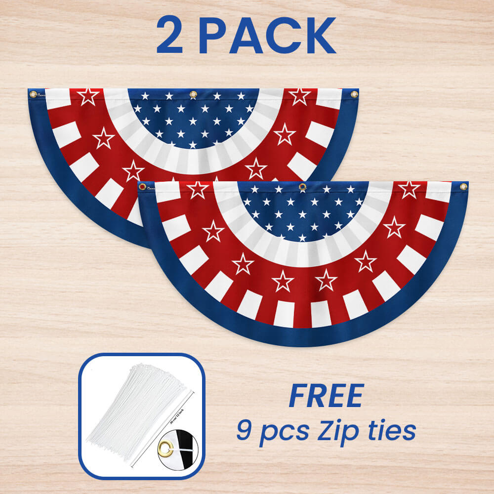 Flagwix American Flag - Happy 4th Of july Independence Day Non-pleated Fan Flag