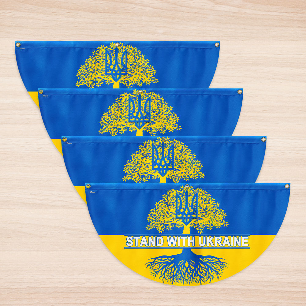 Stand With Ukraine Non-Pleated Fan flag