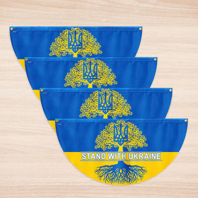 Stand With Ukraine Non-Pleated Fan flag