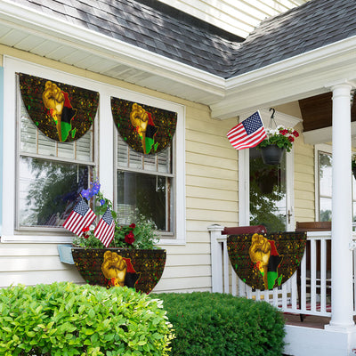 Proud African American Non-Pleated Fan Flag