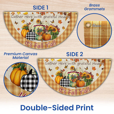Fall  West Virginia Flag It's Fall Y'all Halloween Pumpkin Thanksgiving Non-Pleated Fan Flag