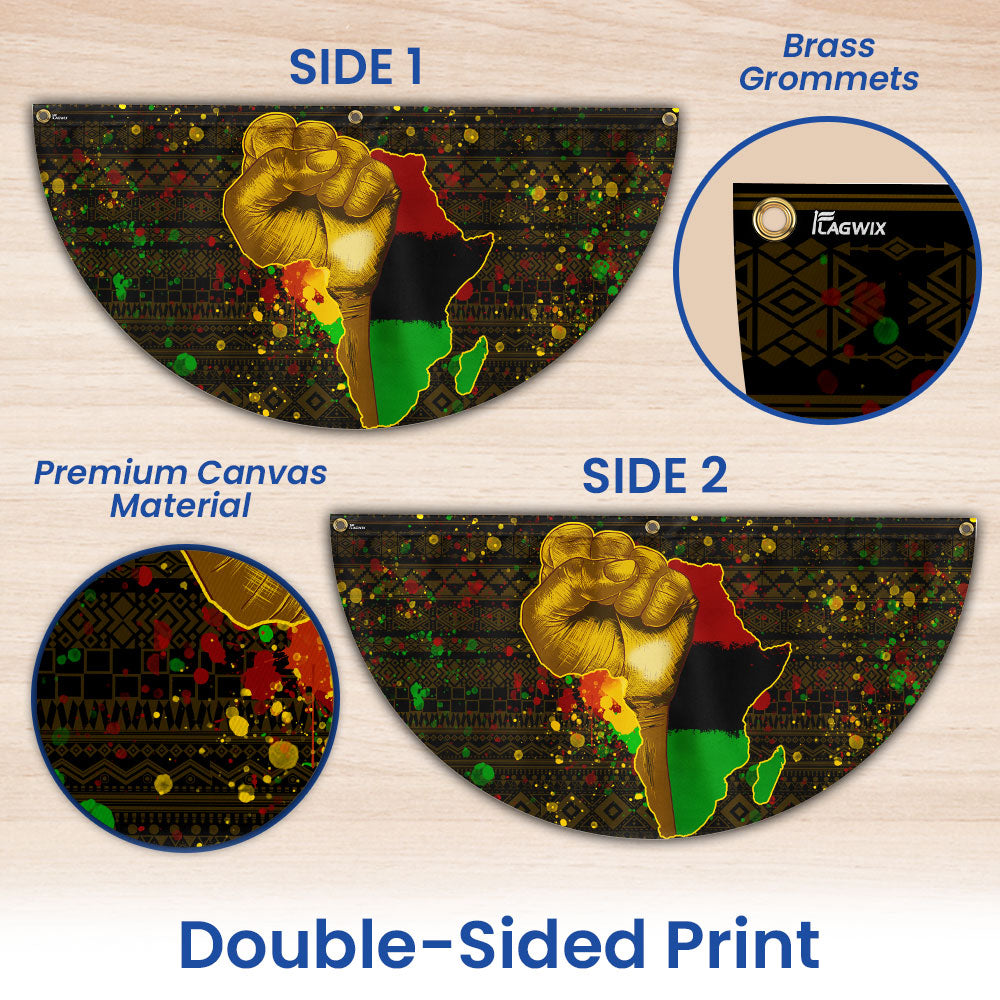 Proud African American Non-Pleated Fan Flag