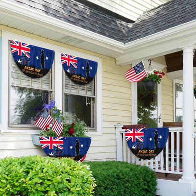 Anzac Day Australia 25th April Lest We Forget Non-Pleated Fan Flag