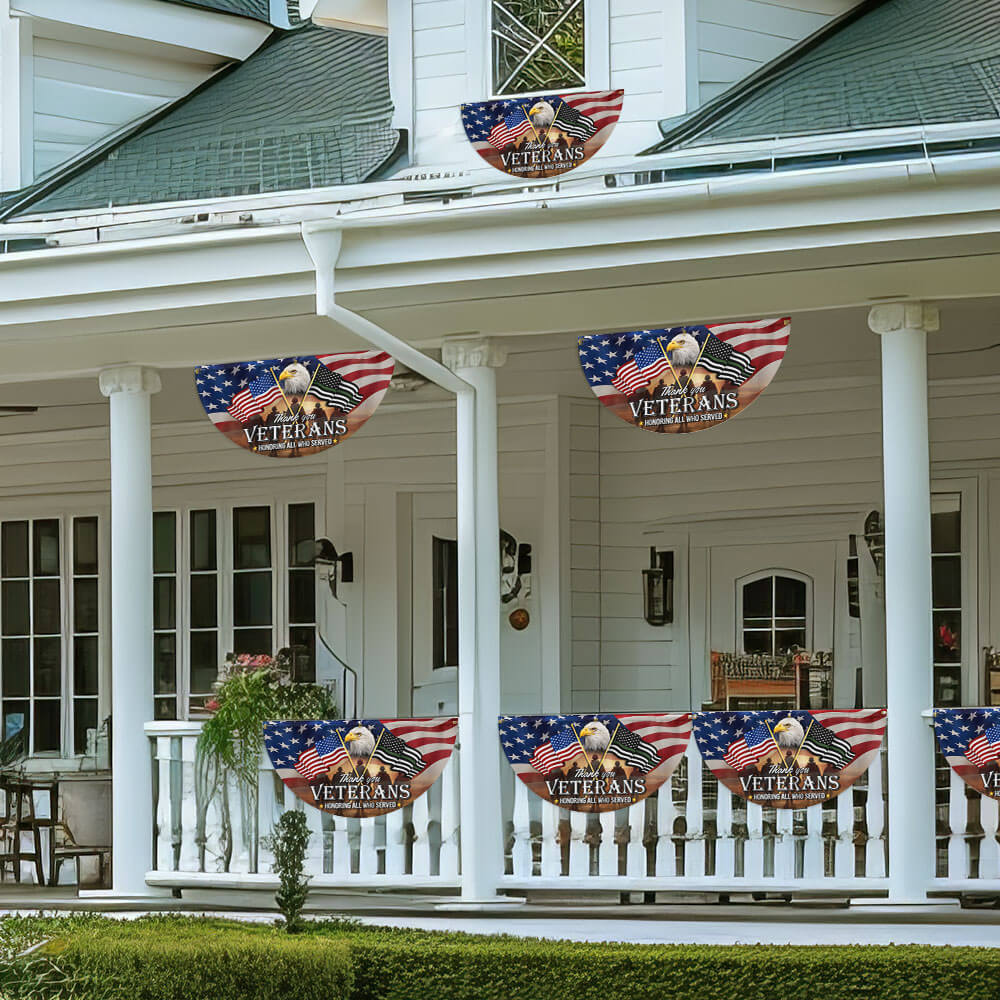 Thank You Veterans, American Eagle Veterans Day Veteran Non-Pleated Fan Flag 3-Day Shipping