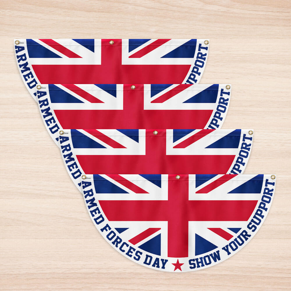 Armed Forces Day UK Non-Pleated Fan Flag