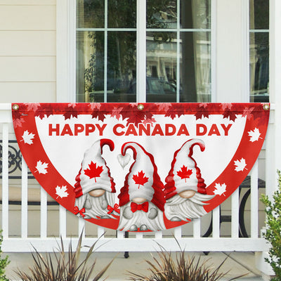 Happy Canada Day Canada Gnomes Non-Pleated Fan Flag