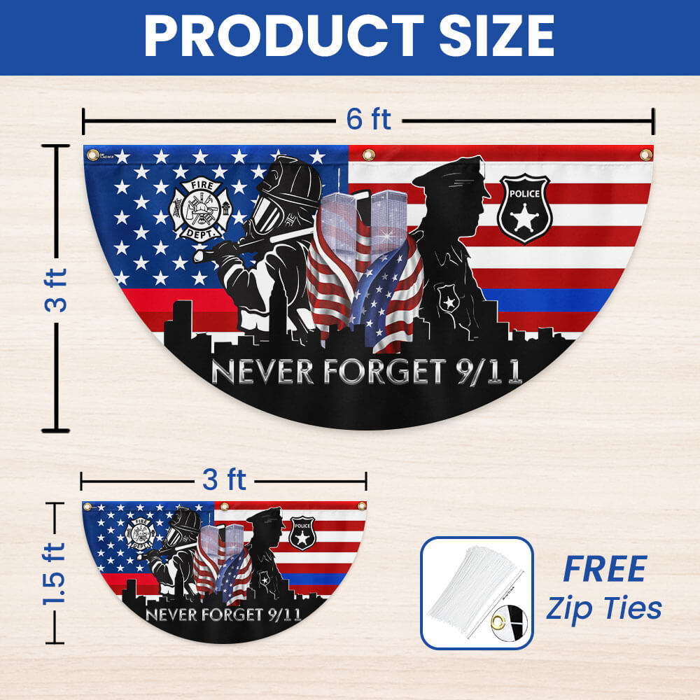 911 Patriot Day Flag Never Forget September 11, 2001 9/11 Non-Pleated Fan Flag