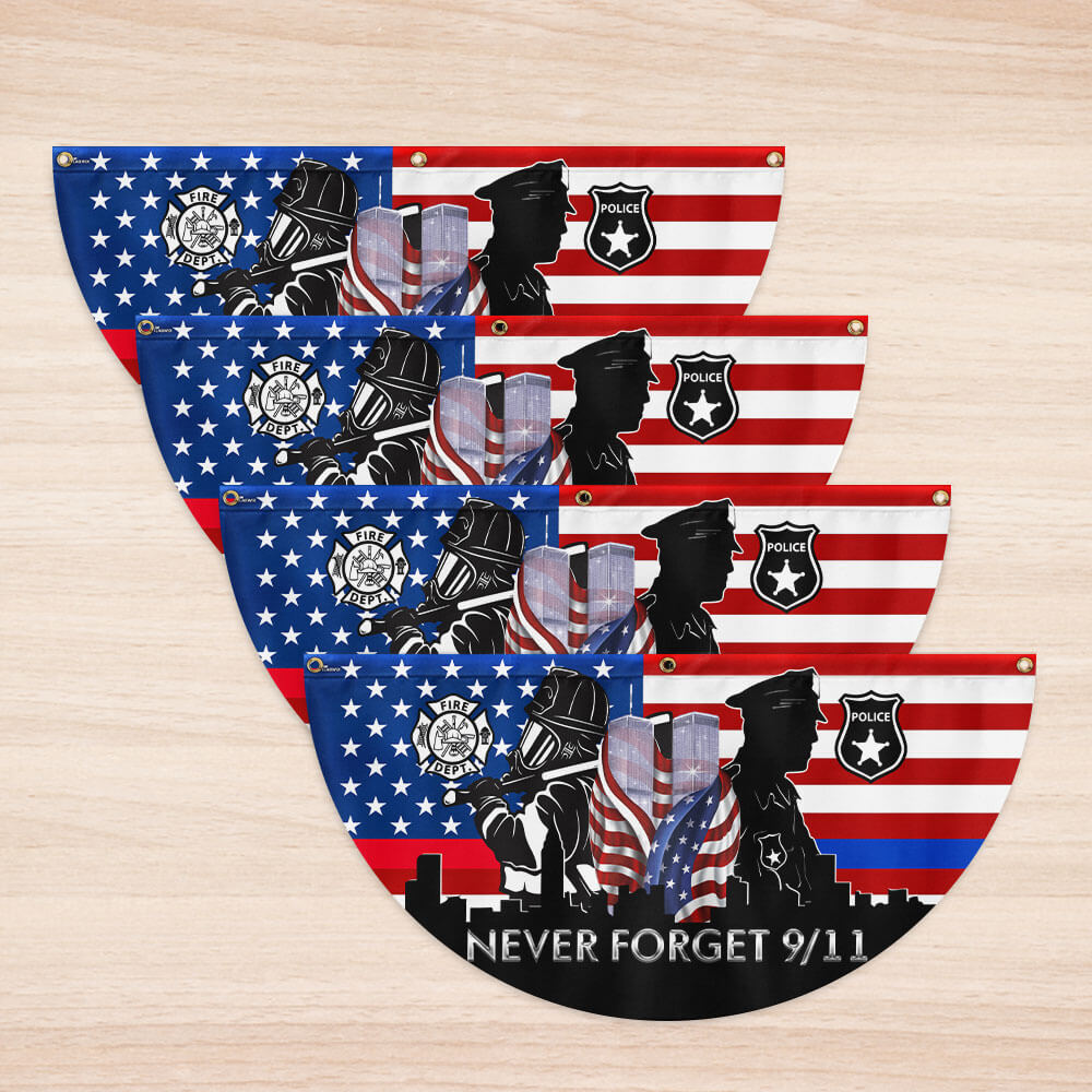 911 Patriot Day Flag Never Forget September 11, 2001 9/11 Non-Pleated Fan Flag