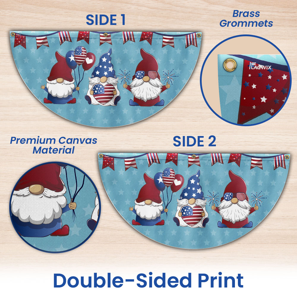 Flagwix American Flag - Patriotic Gnome 4th Of july Non-Pleated Fan Flag