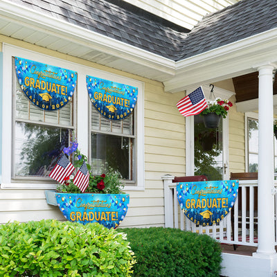 Congratulation Graduate Graduation Non-Pleated Fan Flag