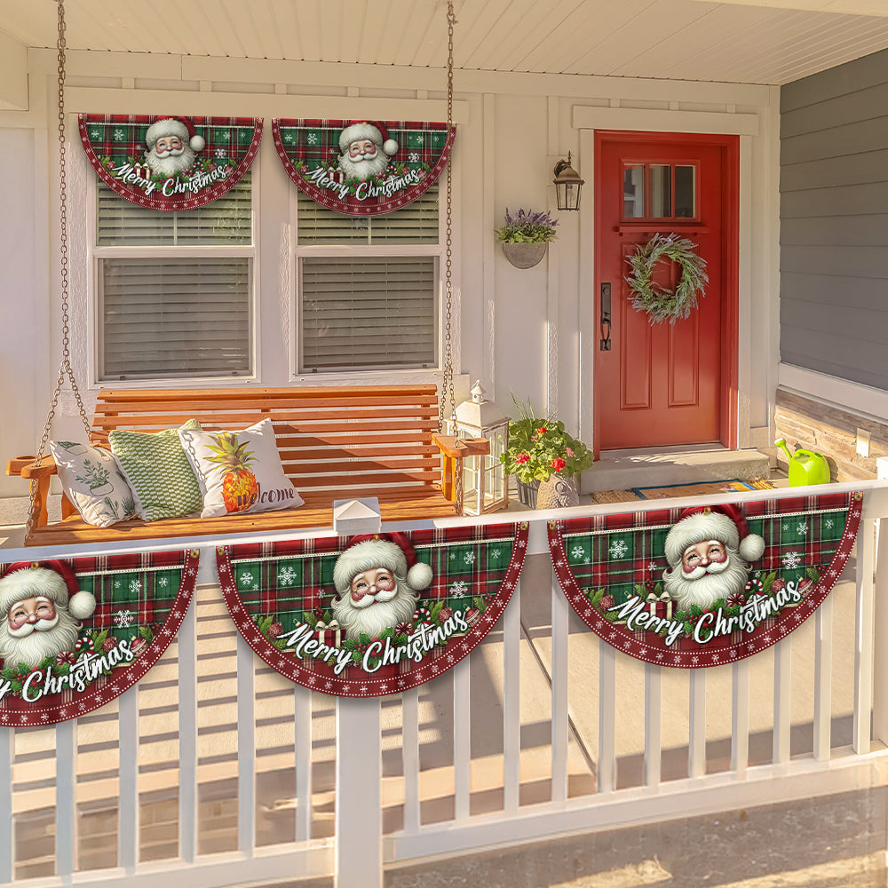 Santa Claus Merry Christmas Non-Pleated Fan Flag