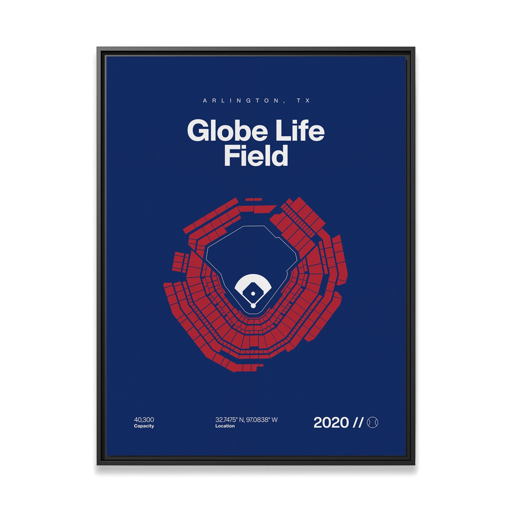 Texas Baseball Stadium Bold