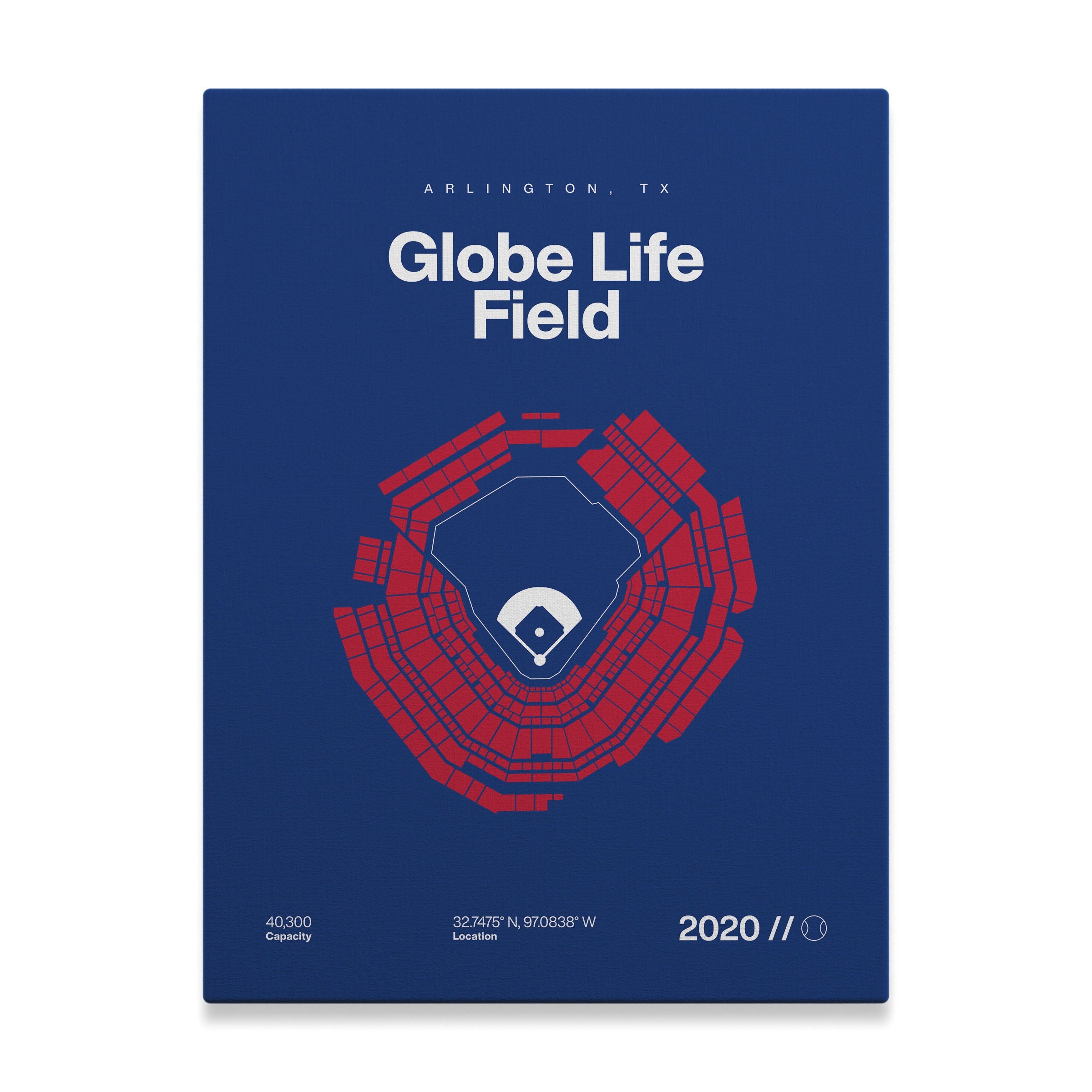 Texas Baseball Stadium Bold