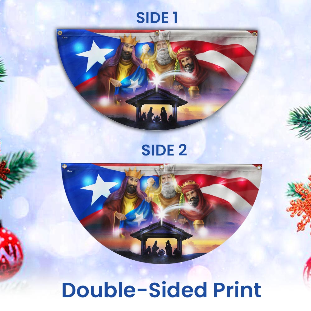 Three Kings, Three Wise Men, Nativity Of Jesus, Puerto Rico Solar Led Fan Flag
