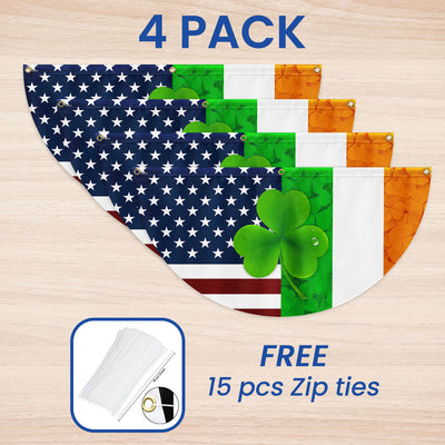 Irish Shamrock American Non-Pleated Fan Flag