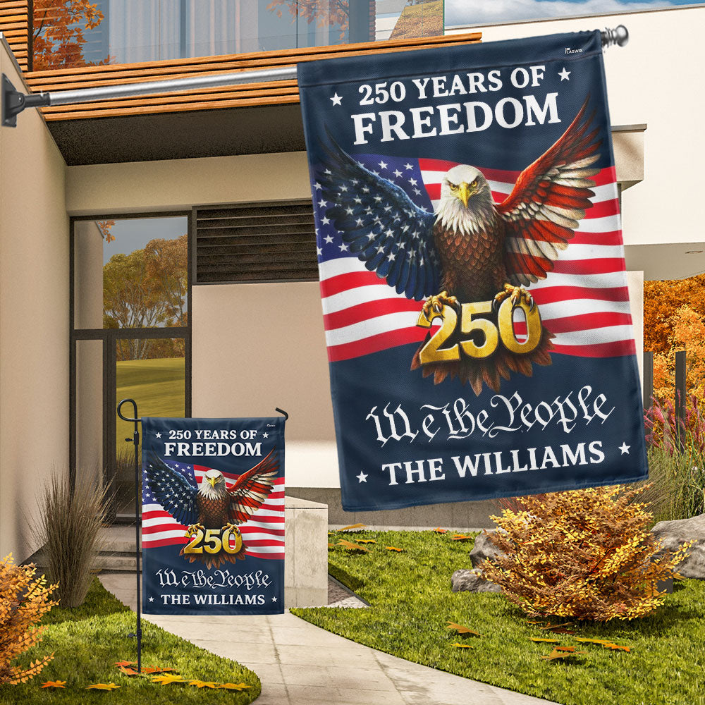 Custom American Flag, Personalized 250 Years of Freedom Home Decor US Flag