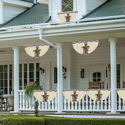 Memorial Day Veteran Patriotic Non-Pleated Fan Flag