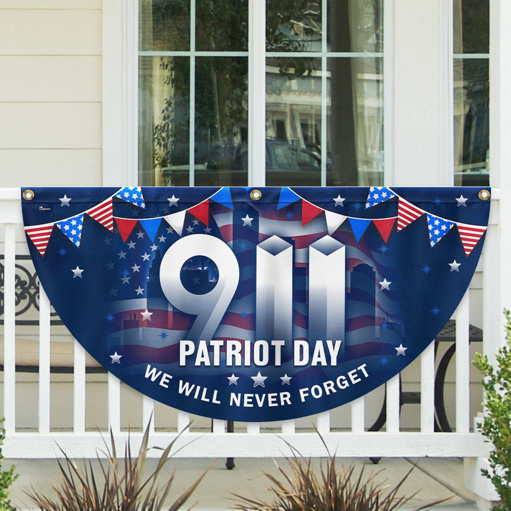 911 Patriot Day September 11th 9/11 Never Forget Non-Pleated Fan Flag